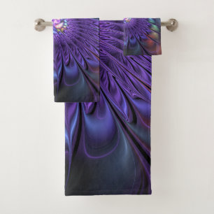 Conjunto De Toalhas Trendy Colorful Modern Abstrato Fractal