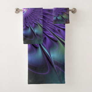 Conjunto De Toalhas Trendy Colorful Modern Abstrato Fractal