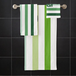 Conjunto De Toalhas Trendy Green Stripes