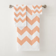 Trendy Modern Pastel Peach Chevron
