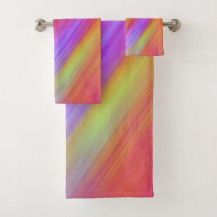 Conjunto De Toalhas Trendy Neon Bright Red Pink Abstrato