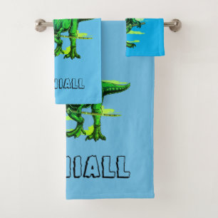 Conjunto De Toalhas Trendy T Rex Dinossaur Personalizado