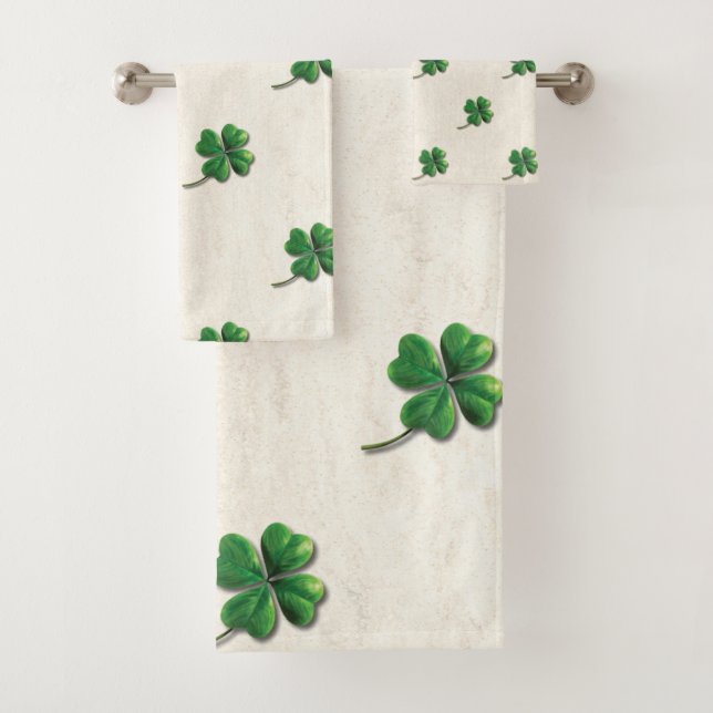 Conjunto De Toalhas Trevo Irlandês Moderno (Insitu)