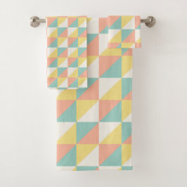 Conjunto De Toalhas Triângulo Abstrato geométrico Colorâneo Moderno