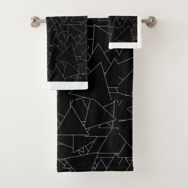 Conjunto De Toalhas Triângulo Branco Repetição (Insitu)