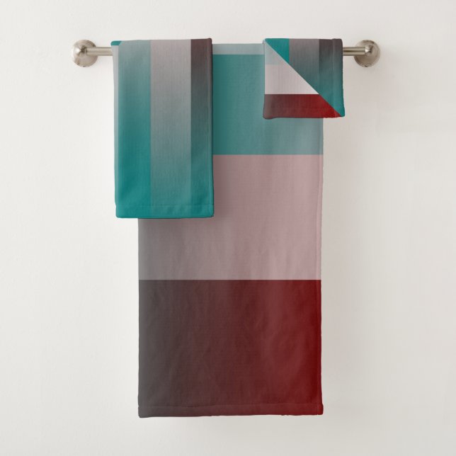 Conjunto De Toalhas triângulos das cinzas de teal burgundy (Insitu)