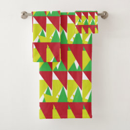 Conjunto De Toalhas Triângulos Geométricos Coloridos