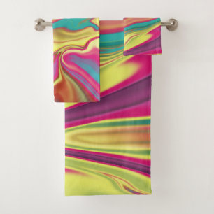 Conjunto De Toalhas Triângulos geométricos poligonais colores brilha