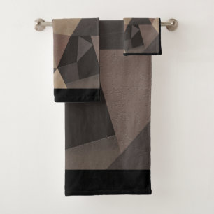 Conjunto De Toalhas Triângulos poligonais, cores geométricas impress