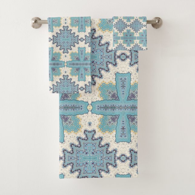 Conjunto de Toalhas Tribal Azul (Insitu)
