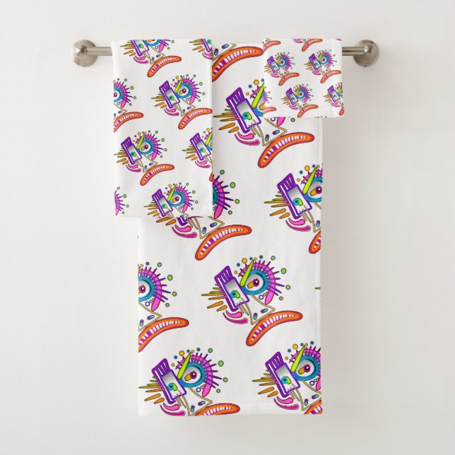 CONJUNTO DE TOALHAS TRIBAL FROWNIE EMOJI MEEMOGIE (Insitu)