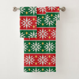 Conjunto De Toalhas Tricô Nórdico de Natal