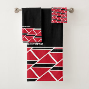 Conjunto De Toalhas TRINIDAD FLAG - Escritura Personalizada BLACK Trin