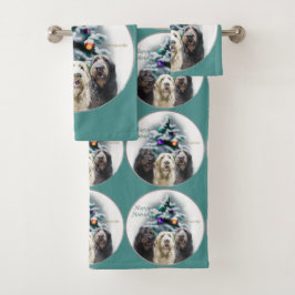 Conjunto De Toalhas Trio de Labradoodle Natal