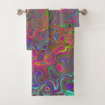 Trippy Hot Pink Abstrato Retro Liquid Swirl