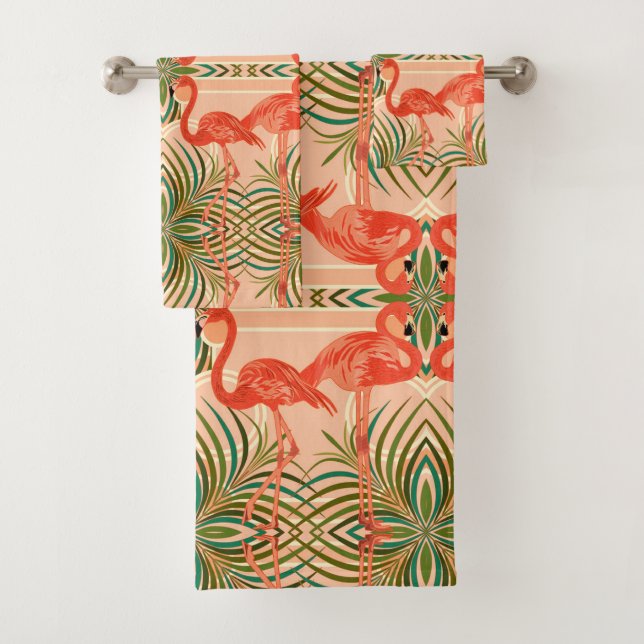 Conjunto de Toalhas Tropicais Flamingos (Insitu)