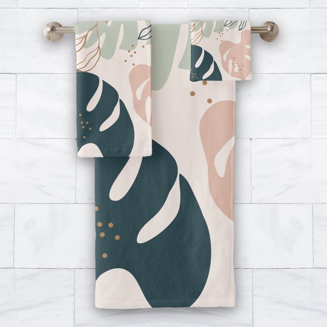 Conjunto De Toalhas Tropical Boho Chic (Tropical Summer Bathroom Towel Set Gift Idea)
