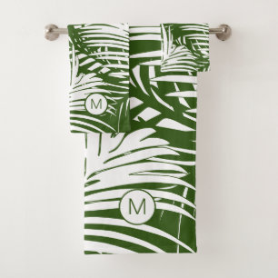 Conjunto De Toalhas Tropics Modernos com Padrões de Folha de Palma Mo