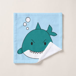 Conjunto De Toalhas Tubarão Branco e Azul Desenho Animado
