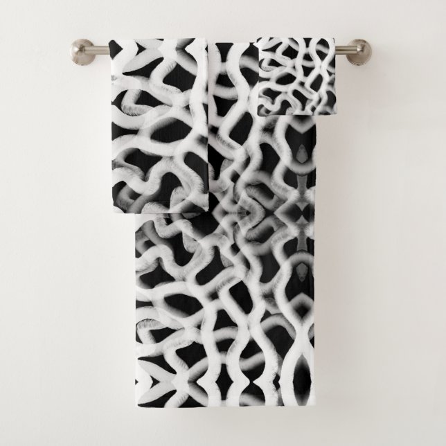 Conjunto De Toalhas Tubular Branca Em Preto (Insitu)