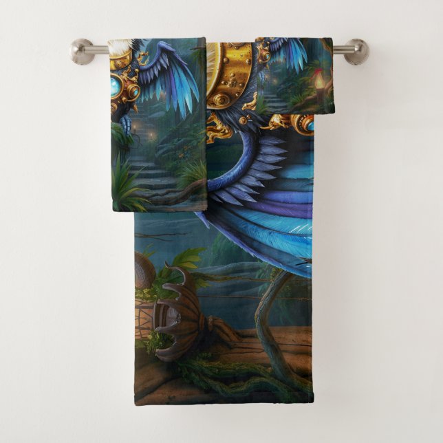 Conjunto De Toalhas Tucano Steampunk enluarado.  (Insitu)