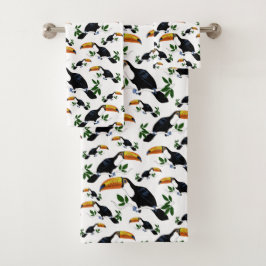 Conjunto De Toalhas Tucanos Tropicais - Selva Divertida