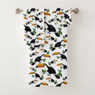Conjunto De Toalhas Tucanos Tropicais - Selva Divertida