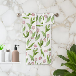 Conjunto De Toalhas Tulipa Rosa Moderna