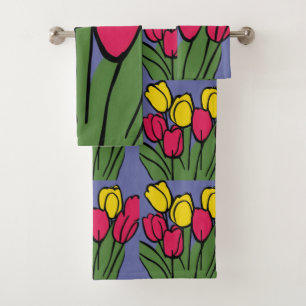 Conjunto De Toalhas Tulipas de primavera