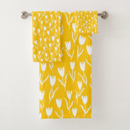 Conjunto De Toalhas Tulipas Pop de cor - Mostarda amarela
