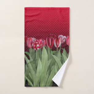 Conjunto De Toalhas Tulipas Vermelhas no Gradiente