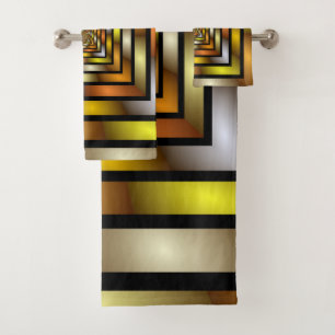 Conjunto De Toalhas Túnel Luminoso - Gráfico Fratural Trippy