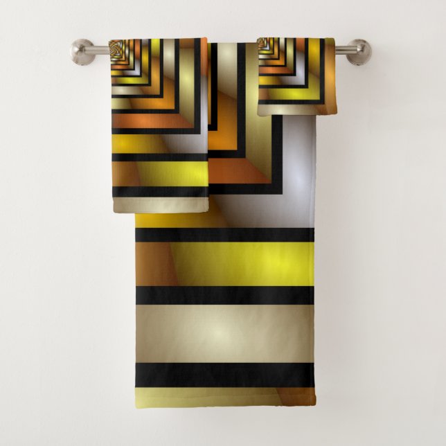 Conjunto De Toalhas Túnel Luminoso - Gráfico Fratural Trippy (Insitu)