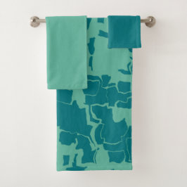 Conjunto De Toalhas Turquesa e Verde