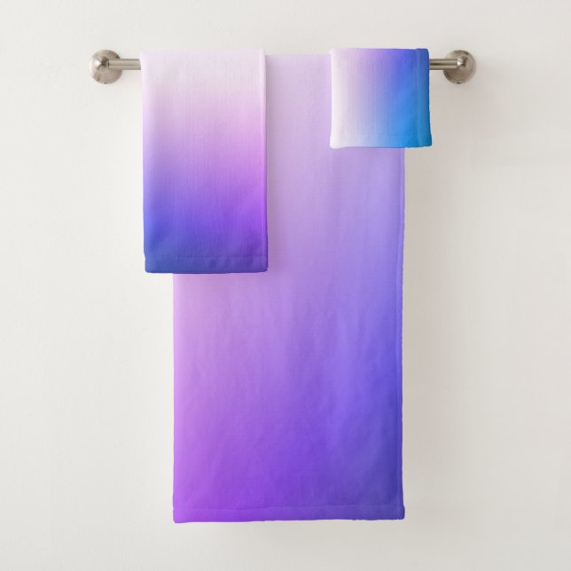 Conjunto De Toalhas Turquesa roxa Ombre (Insitu)