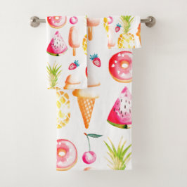 Conjunto De Toalhas Tutti Frutti Verão Doces e Guloseimas