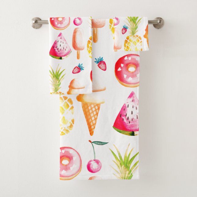 Conjunto De Toalhas Tutti Frutti Verão Doces e Guloseimas (Insitu)