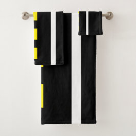 Conjunto De Toalhas Two Lane Road Bath Towels (Black, White & Yellow)