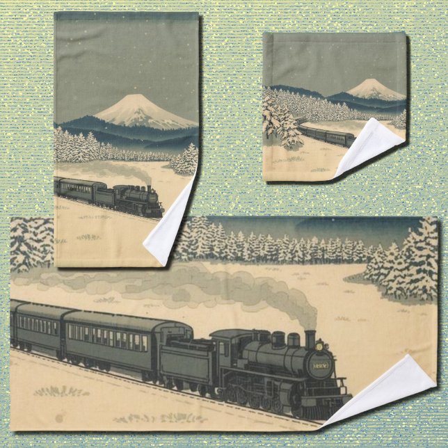 Conjunto De Toalhas Ukiyo-e Winter Train (Criador carregado)