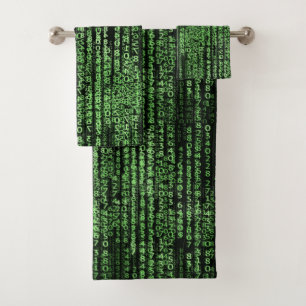 Conjunto De Toalhas Um código de computador matriz verde preto