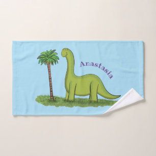 Conjunto De Toalhas Um desenho animado de brontosaurus dinossauros, ve
