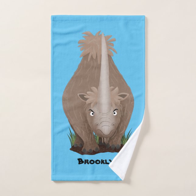 Conjunto De Toalhas Um desenho animado de Rinoceronte elasmotherium (Toalha de mão)