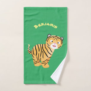 Conjunto De Toalhas Um desenho animado de tigre feliz