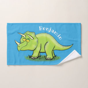 Conjunto De Toalhas Um desenho animado de triceratops dinossauros, ver