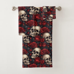 Conjunto De Toalhas Um desenho da série A Skull and Roses 10