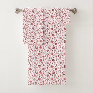 Conjunto De Toalhas Um Design 12 da Série Peppermint Spice