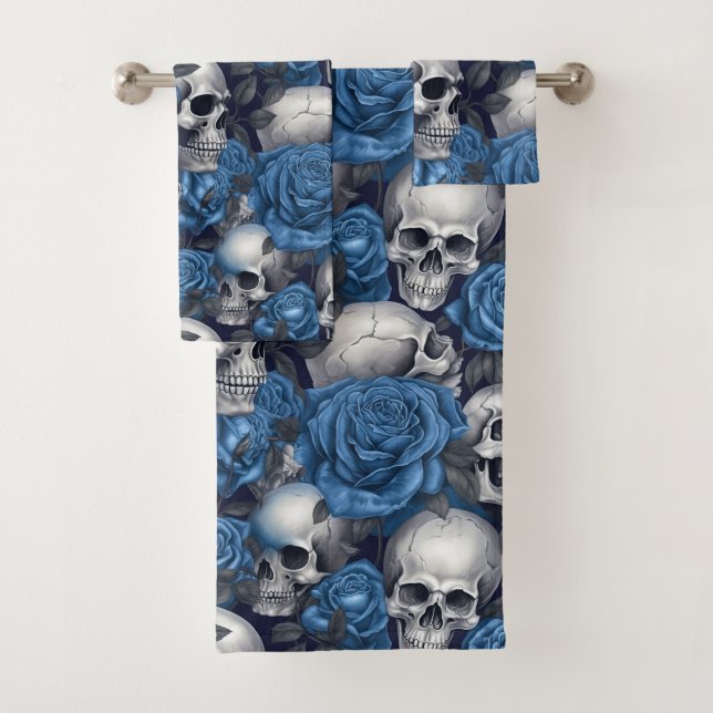 Conjunto De Toalhas Um design da série A Skull and Roses 12 (Insitu)