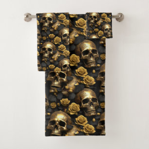 Conjunto De Toalhas Um design da série A Skull and Roses 8