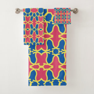 Conjunto De Toalhas Um design de padrão de impressão de multicores vib