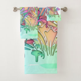 Conjunto De Toalhas Um Monte De Flores De Pastel